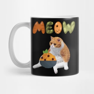 Funny Cat eating spaghetti Mug